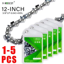 12 Inch Chainsaw Chain 3/8"LP .043" 45DL Fit Dewalt DCCS620 Ryobi Echo and More
