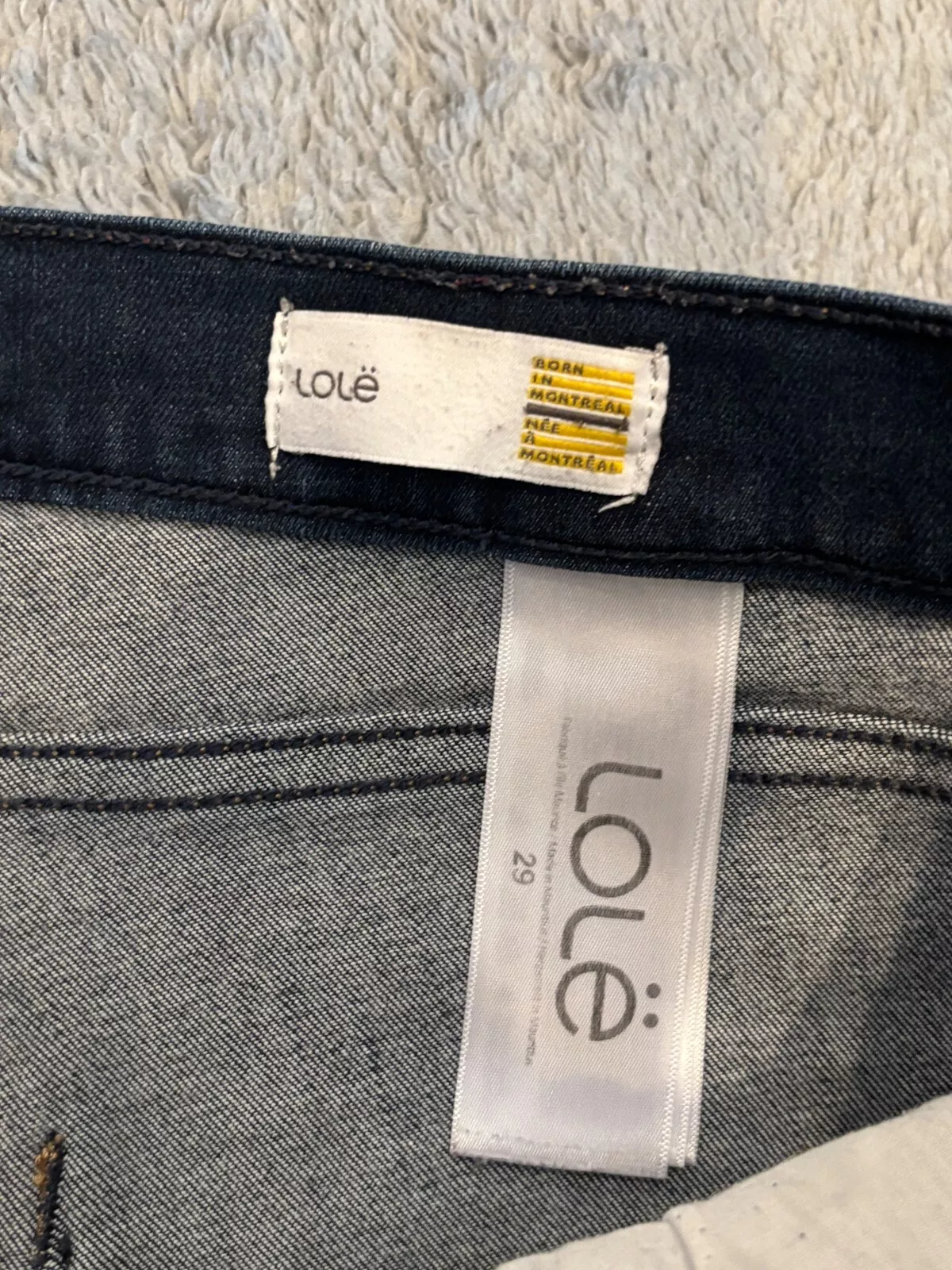 lole slim leg dark wash stretch casual pants