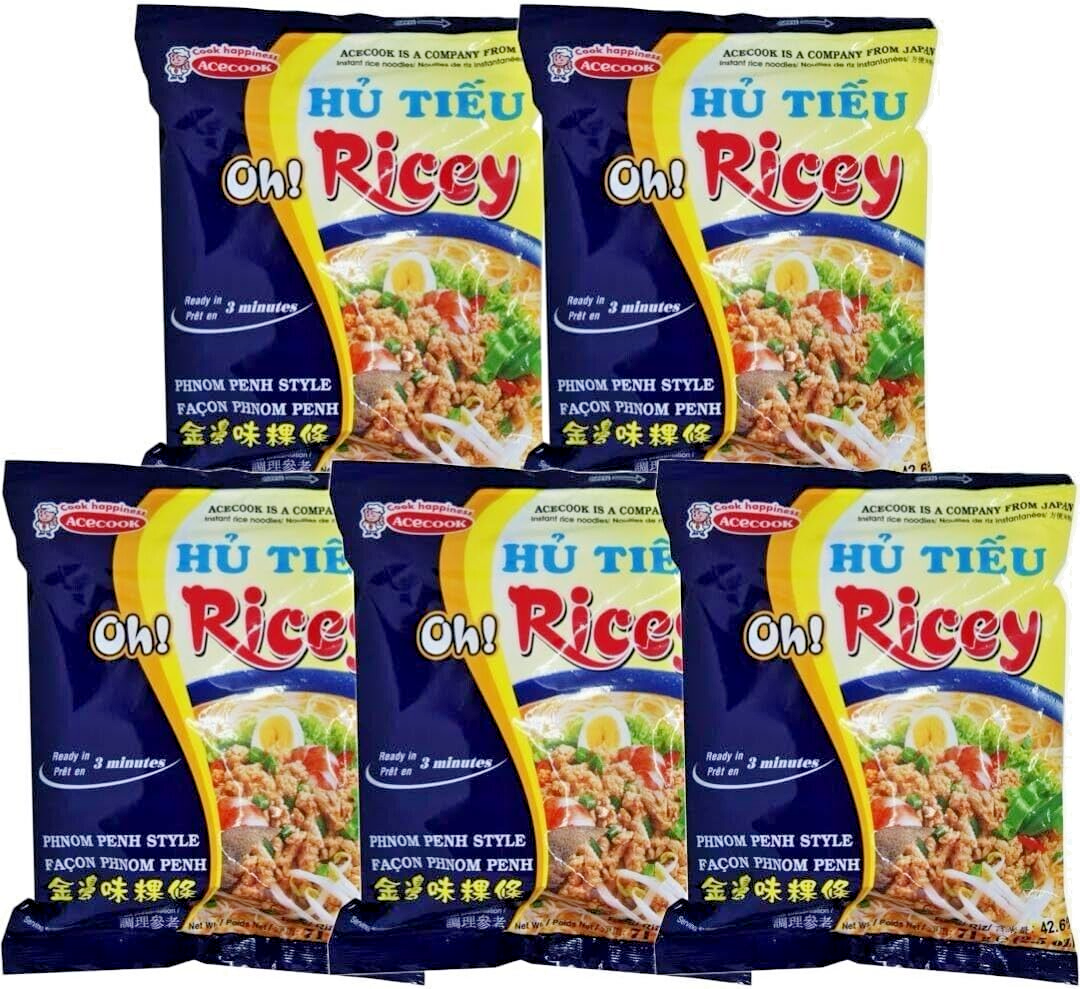 OH! RICEY Phnom Penh Style Instant Rice Noodles Vermicelli 71g (Pack of 5)