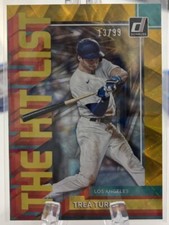 2022 Donruss Baseball The Hit List Gold #1 Trea Turner /99 - Los Angeles Dodgers