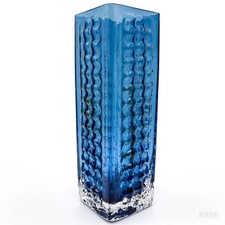 Vaso In Vetro D'Arte Vintage E. Jachmann Anni '60 Blu | 19 Cm