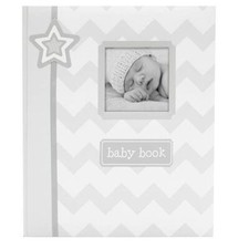 First 5 Years Baby Memory Book Gray Chevron Keepsakes Photos Shower Gift New
