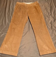 NWT Mens Orvis Bozeman brown pleated corduroy pants cords 38 x 30