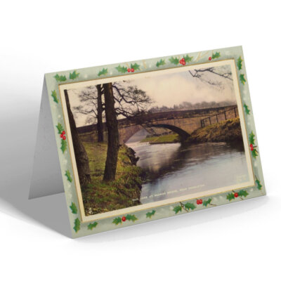 WEIHNACHTSKARTE Vintage Cheshire - Der Däne an der Radnor Bridge, in der Nähe von Congleton (b)