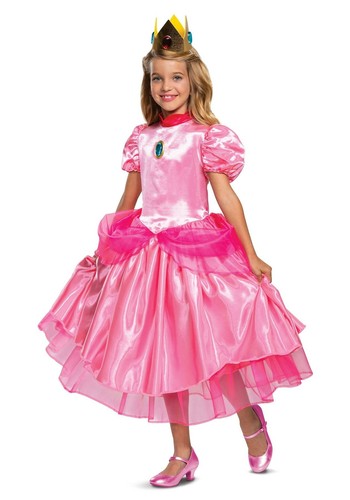 Principessa Pesca Vestito Nintendo Super Mario Bros Deluxe Costume Piccolo  4-6X | eBay