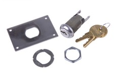 Metal Key Switch Lock 2 Key Cylinder Mount Plate Garage Door Fastener Keyswitch