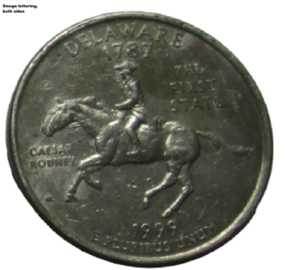 ジョージ ワシントンのサイン GEORGE WASHINGTON 1999 DELAWARE STATE QUARTER-Spiting Horse