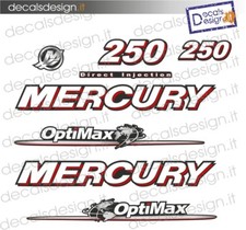 Adesivi motore marino fuoribordo mercury 250 optimax gommone barca stickers 