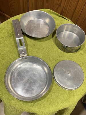 Vintage Aluminum Mess Kit Camping Hiking Cookware | eBay