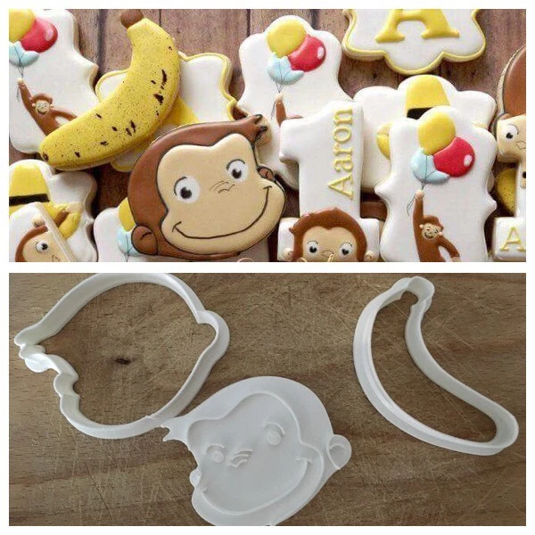 Curioso Come George Scimmia Banana 🍌 Formina Biscotti E Pdz Cookie Cutter 6/7Cm