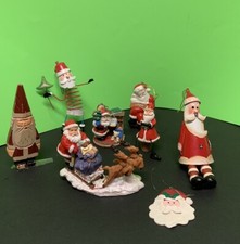 Lot of 8 Santa Claus Christmas Ornaments /Figurines Decorations