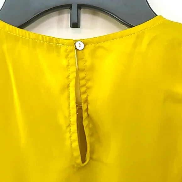 Zara Basic Yellow Sleeveless Flowy Polyester Care… - image 7