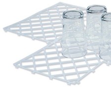 Glass Mats Bar Shelf Liner 10 Interlocking White Plastic Matting 8" x 12"