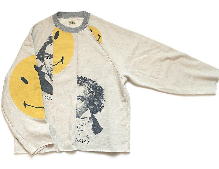 KAPITAL Beethoven remake smile smily sweatshirt beige new L | eBay