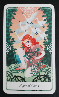 Tarot of the Divine by Yoshi Yoshitani Tarot Card 8 Of Coins | eBay