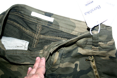 BERSHKA SPAIN CAMOUFLAGE FITTED JEANS STRETCH EU 40 US 9 NEW WITH TAGS