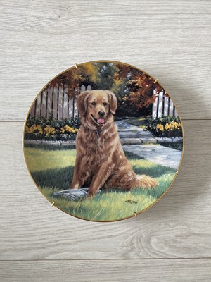 Collector Plate By Hamilton Collection Special Delivery Golden Retriever Dog 8''