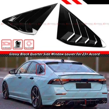 For 2023-25 Honda Accord JDM Glossy Black Quarter Panel Rear Side Window Louver