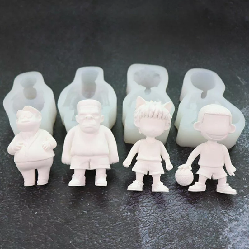 Kawaii Doll Head with Mouth Silicone Mould  Anime Chibi Face Mold  E   MiniatureSweet  Kawaii Resin Crafts  Decoden Cabochons Supplies  Jewelry  Making