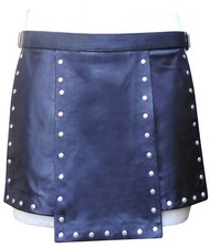 Leather Kilts for Men Handmade Real Leather Utility Skirt Gothic Style Kilt