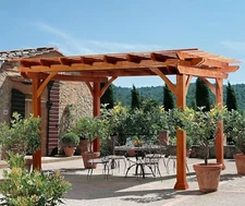 12x10 Mirador Outdoor Wood Pergola, Cedar Wood Gazebo with Durability, Stability