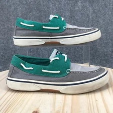 Sperry Shoes Mens 9 Halyard Top Sider Two Eye Boat Sneakers STS23744 Green Gray