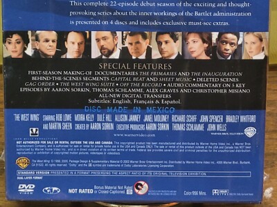 The West Wing Season 1 DVD Box Set US TV President White House