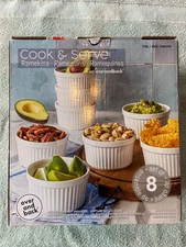 COOK & SERVE 8-piece Ramekin Set by Overandback 295.7mL (10 fl oz each) - WHITE