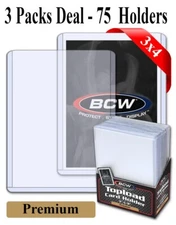 75 BCW Topload Card Holders For Trading Sport Gameing Cards 3x4 Premium Sleeves