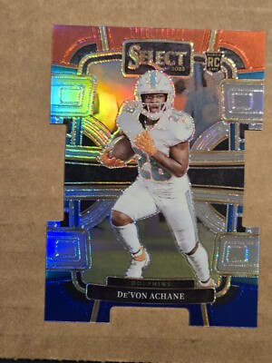 De'Von Achane 2023 Panini Select Concourse RC #63 Red/Blue Die-Cut