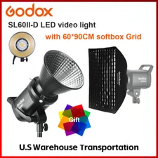 US Godox SL60IID 70w LED COB Video Light Bowens with 60*90 softbox with Grid KIT