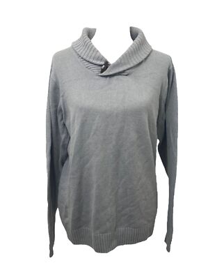 Method Sweater Womens Large Grey Tight Knit Long Sleeve Collared