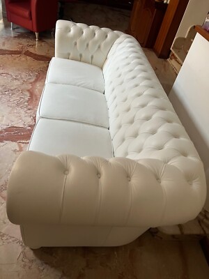 White Leather Sofa 