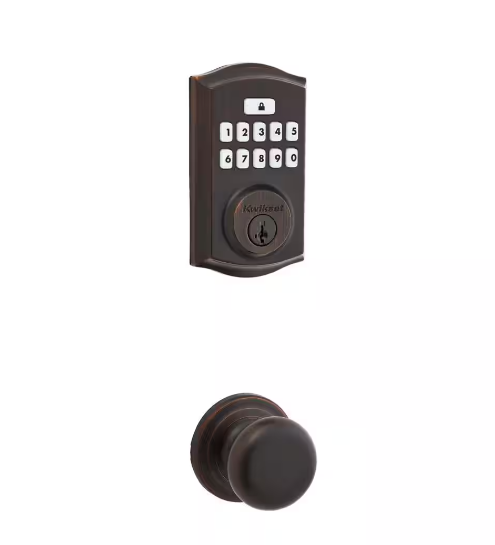 Kwikset SmartCode 260 Venetian Bronze Deadbolt with Juno Knob Keyless Entry
