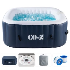 CO-Z Portable Inflatable Tub Spa Ideal for 4 120 Air Jet w Pump and Cover