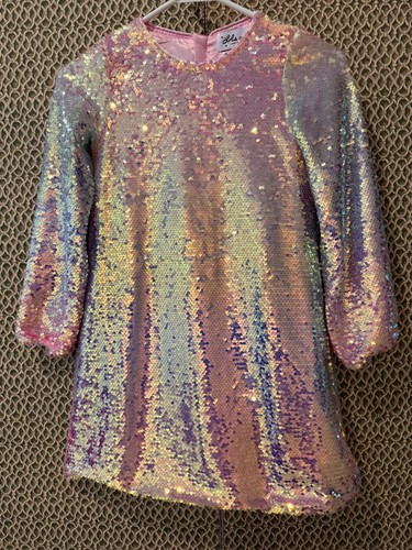 Lola and the Boys Girl's Size 8 Long Sleeved Sequins Dress