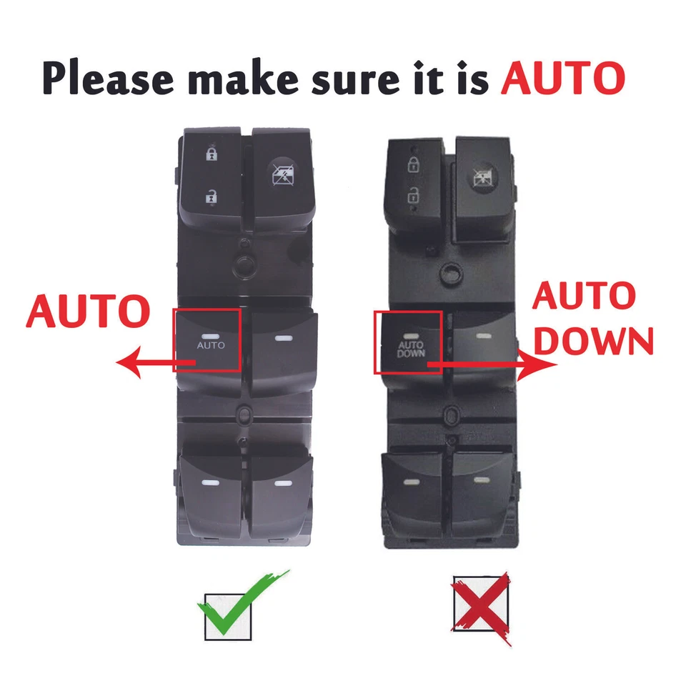 Interruptor de ventana de puerta eléctrico maestro automático lado del conductor para Hyundai Elantra 2011-2015 Foto 3 de 4