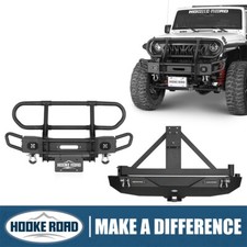 Hooke Road Steel Frontrear Bumper Wtire Carrier For Jeep Wrangler Jk 2007-2018 Hooke Road Steel Frontrear Bumper Wtire Carrier For Jeep Wrangler Jk 2007-2018