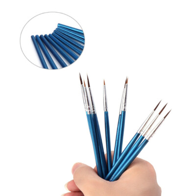 10Pcs//Set Paint Brush Set New Nylon Blue Brush Kids Watercolor Drawing Painting
