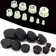 6mm 30mm Round Plastic Black/White Blanking End Caps Tube Pipe Inserts Plug Bung