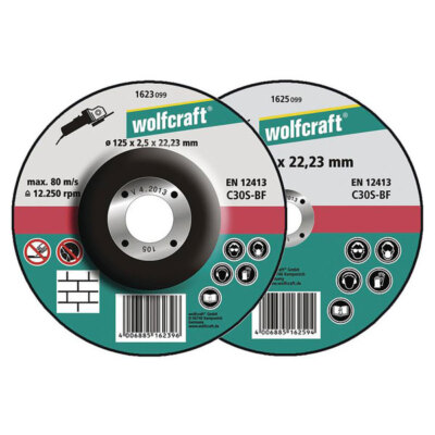 Wolfcraft 1623300 Cutting Discs for Angle Grinder Ø 125mm 5-Pk