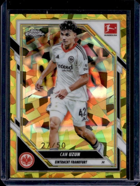 2025-26 Topps Chrome Bundesliga Sapphire Edition Can Uzun Gold Refractor #/50