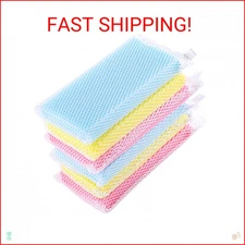 (6 Pack) Non-Scratch Gentle Mesh Net (Extra Thick) Dishwashing Sponge, Quick Dry