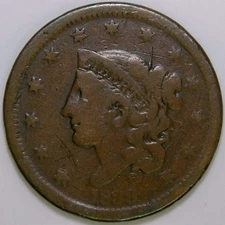 1839 Coronet Head Large Cent US Copper 1c k295