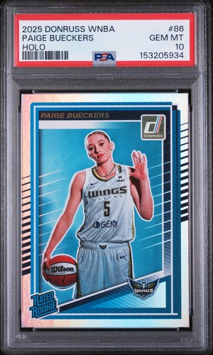 Graded 2025 Panini Donruss Paige Bueckers #86 Holo Rookie RC Card PSA 10