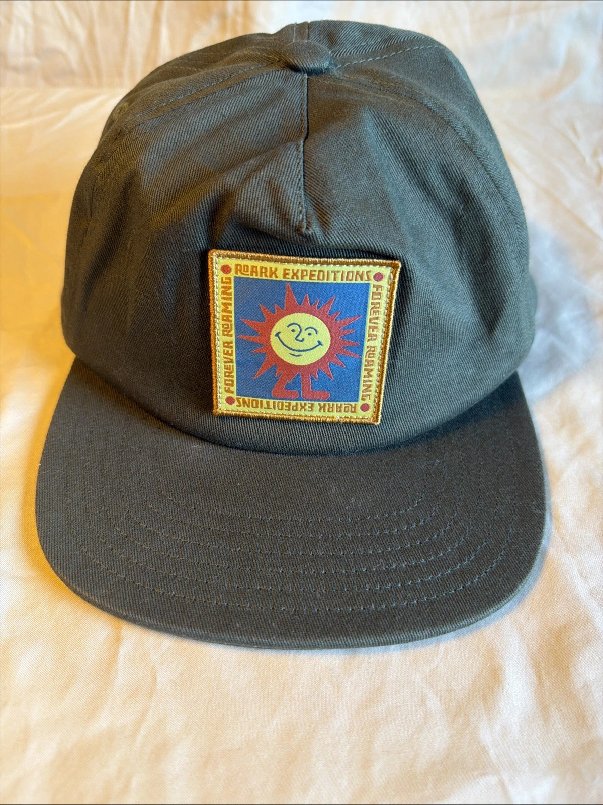 Roark Expeditions Forever Roaming Sun Patch 5 Panel Strapback Hat Olive