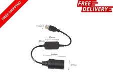 New USB to 12V Car Cigarette Lighter Female Socket Converter Adapter Cable