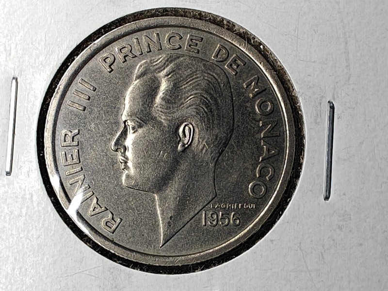1956 Monaco 100 Francs Rainier III Prince de Monaco Coin Circulated Uncertified