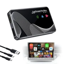 2025 Upgraded 【 3-in-1 】 HDMI Input Car TV & Wireless CarPlay Adapter & 