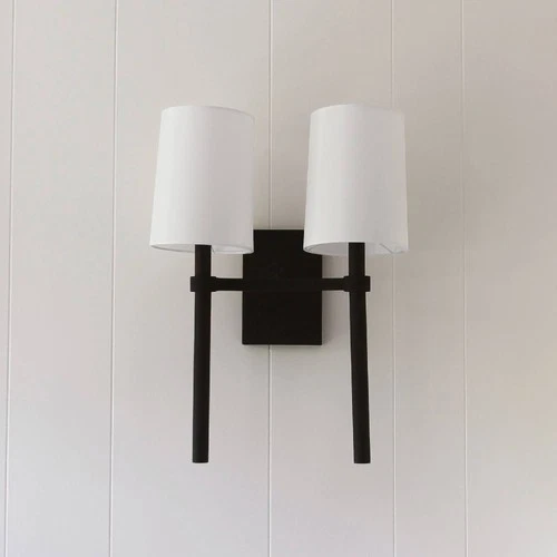 Crystorama Bromley 18 1/4"H Black Forged 2-Light Wall Sconce - Picture 1 of 9